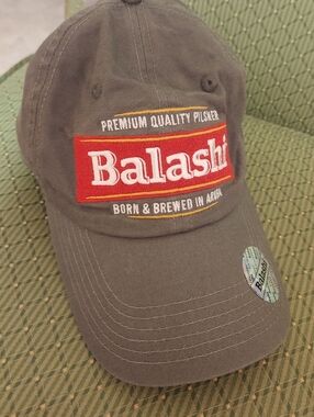 Balashi Quality Aruba Pilsner Dark Gray Baseball Cap with Red Patch Label